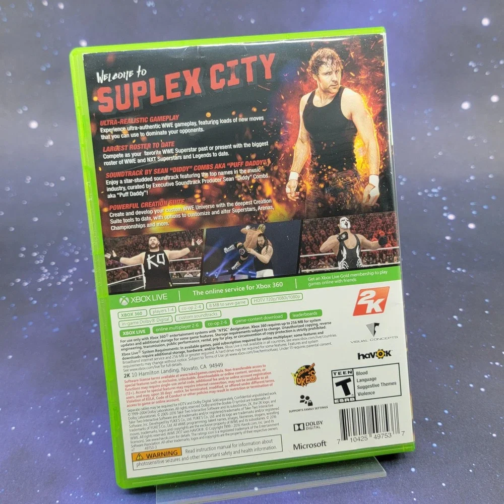 WWE 2K17 Xbox 360 Microsoft Video Game Brock Lesnar Wrestling NTSC 2K Sports